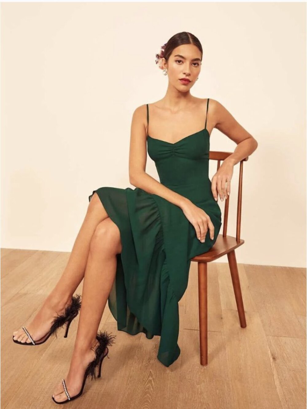 Reformation Emersyn Dress, Emerald, Size 0, NWT - Picture 2 of 8
